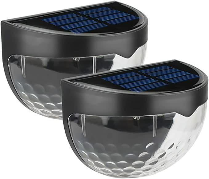 4 Solar 6 Bright LED Door Fence Wall Lights Outdoor Garden Shed Lighting  (Buy 1 Get 1)