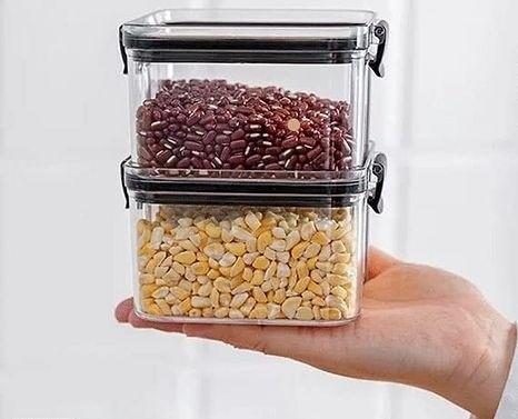 Air Tight Unbreakable Big Size 400 ml Square Shape Kitchen Storage Container - Set of 4