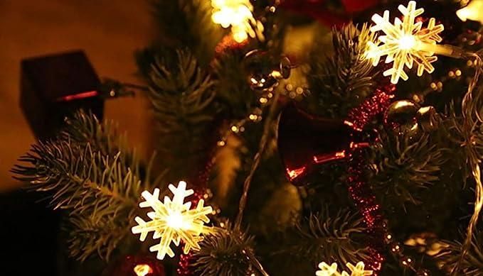 Christmas Snowflake Light Battery Powered Waterproof 14 LED 3M Garden Fairy Lights for Christmas Festival Home Party Decorations