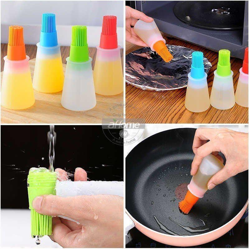 Silicone Oil Bottle with Brush - Safe and Easy Cooking Utensil for Your Kitchen